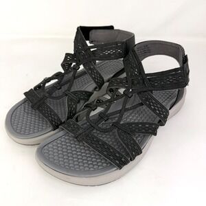 Baretraps Wavirly Black Strappy Athletic Sandals Women 9.5M BTS19-10706-017-153